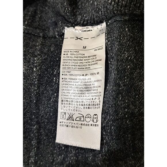 Banana Republic Mens Medium Charcoal Gray EVERYDAY CARDIGAN Sweater 100% Cotton - Picture 9 of 9